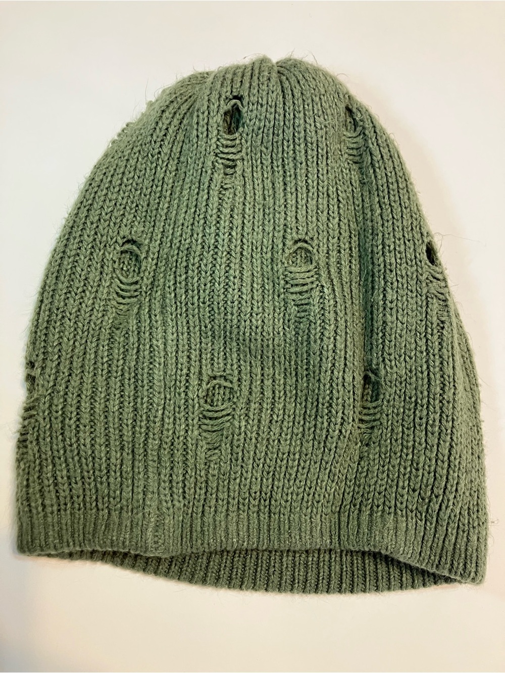 American Eagle Outfitters Olive Green Ribbed Knit Beanie